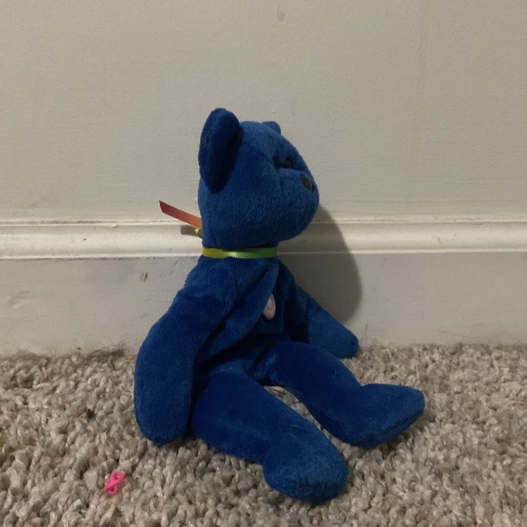 Blue small Beanie Babies teddy bear - Picture 13 of 17